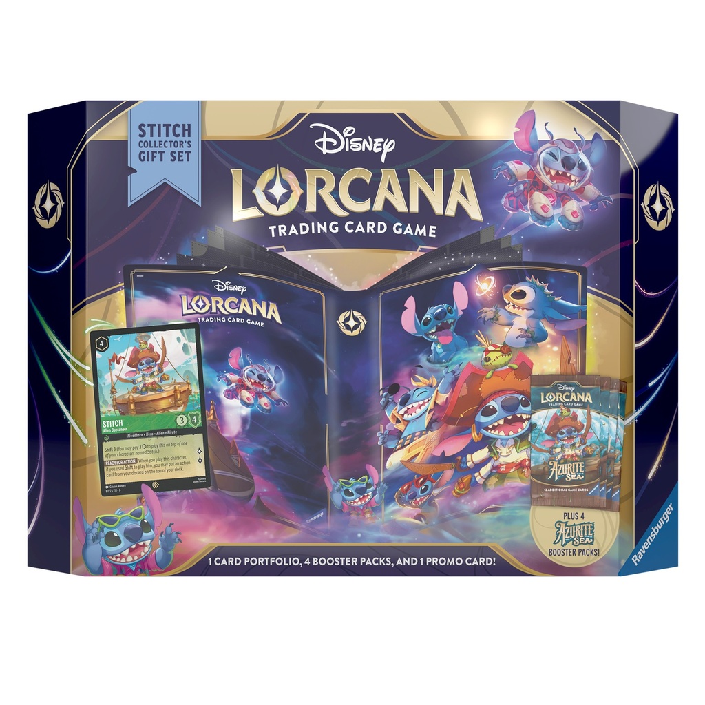 Disney Lorcana Trading Card Game Azurite Sea Stitch Collectors Gift Set