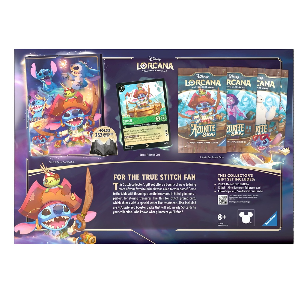 Disney Lorcana Trading Card Game Azurite Sea Stitch Collectors Gift Set