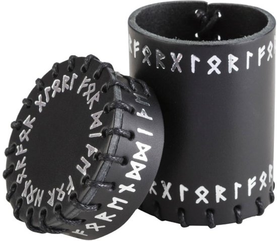 Runic Black Leather Dice Cup