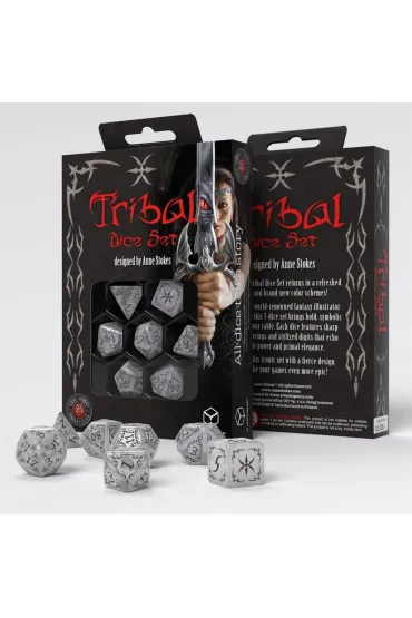 Tribal Dice Set: Pearl & Brown