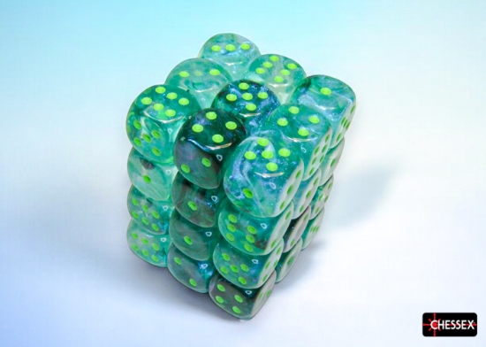 Chessex - Borealis 12mm D6 Dice Block - Kelp