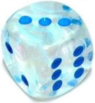 Chessex - Borealis 12mm D6 Dice Block - Luminary Icicle/light blue Luminary Dice Block