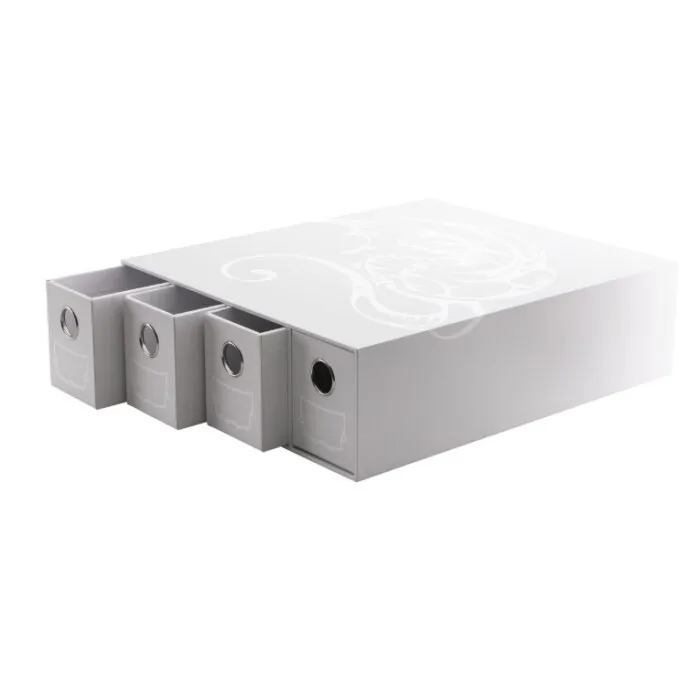 DS - Fortress Card Drawers: Horizontal 4 Drawers - White