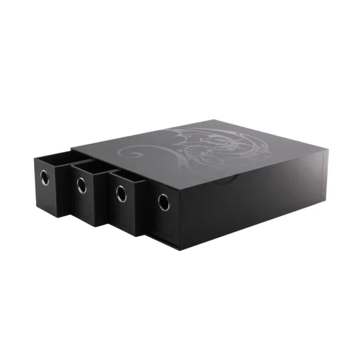 DS - Fortress Card Drawers: Horizontal 4 Drawers - Black