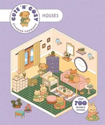 Cute 'n' Cozy Sticker Therapy: Homes