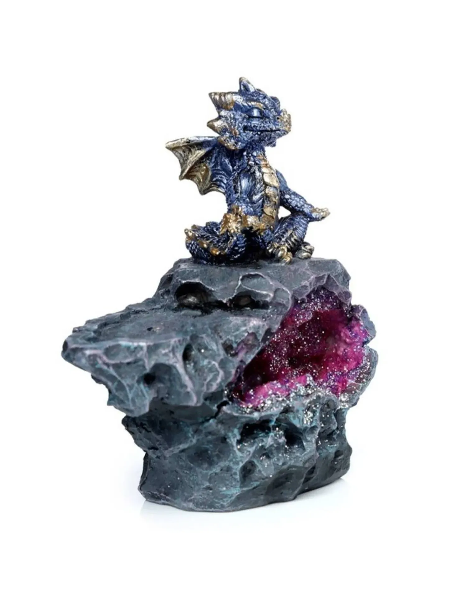 Elements Yoga Dragon LED Crystal Cave Ashcatcher Incense Stick Burner 