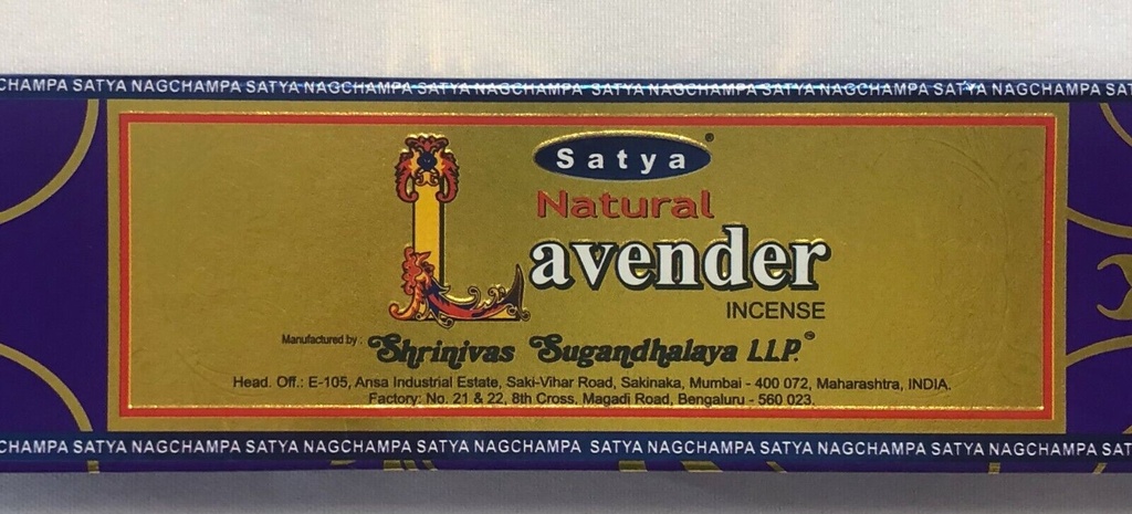 01444 Satya Natural Lavender Incense Sticks