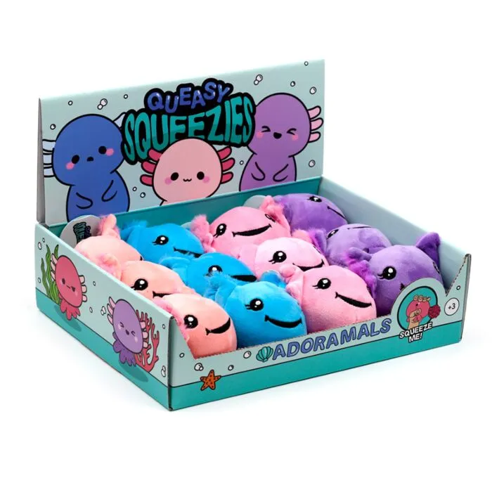 Queasy Squeezies Axolotl Plush Squeezy Toy
