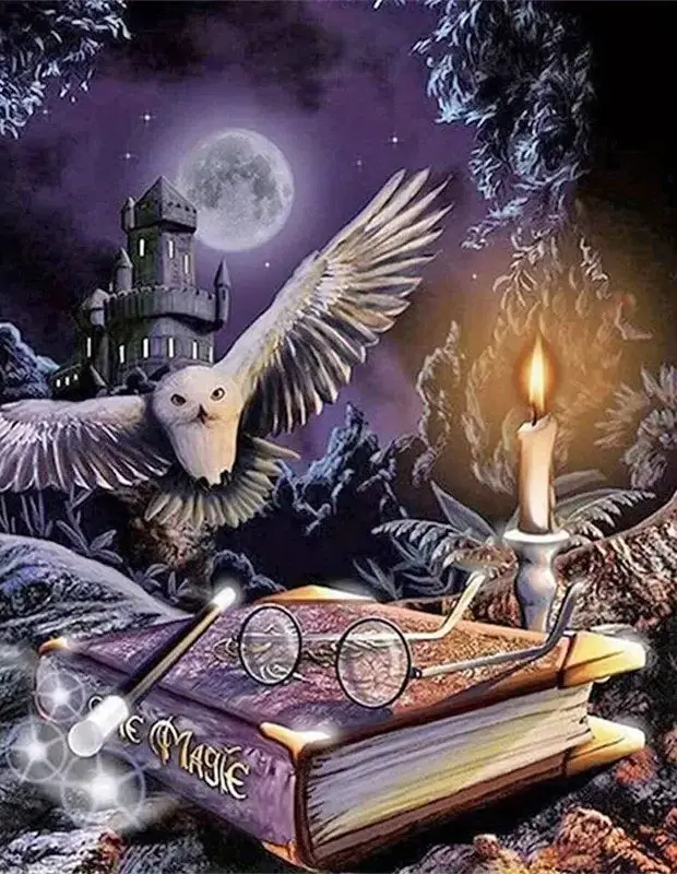 Diamond Painting -Canvas 50x40cm - Painting 45x35cm Owl