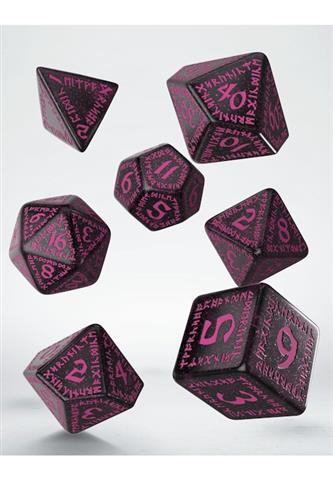Runic Shimmering black with magenta Dice Set