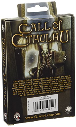 Call of Cthulhu Dice Black & glow-in-the-dark Dice Set