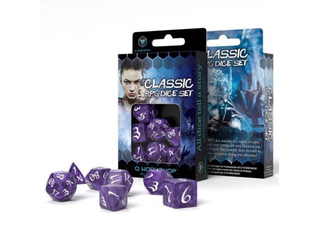 Classic RPG Lavender & white Dice Set