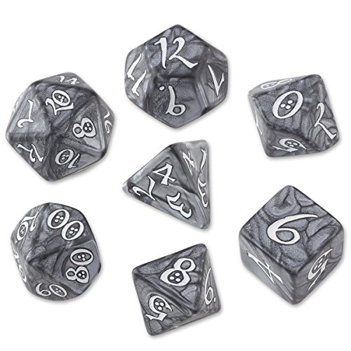 Classic RPG Smoky & white Dice Set