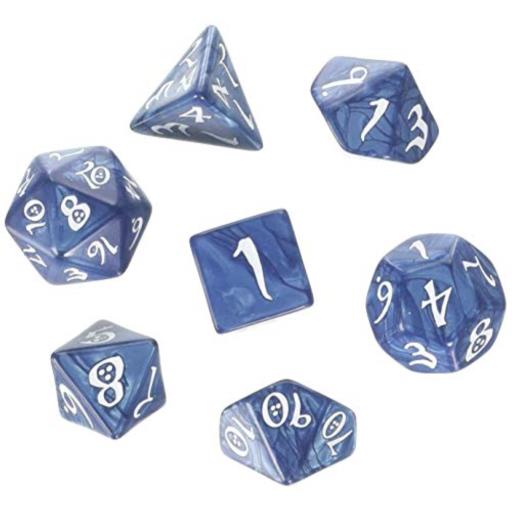 Classic RPG Cobalt & white Dice Set