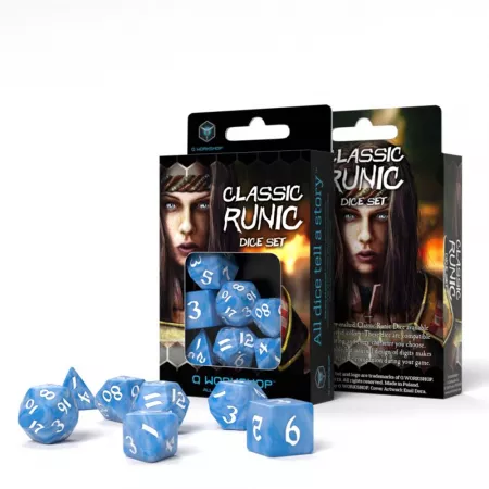 Classic Runic Glacier & white Dice Set