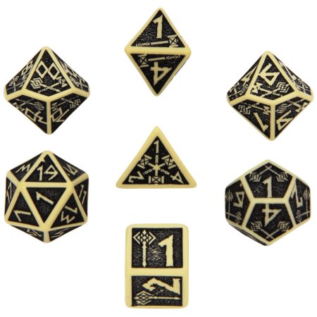 Dwarven Beige & black Dice Set