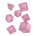 Elvish Shimmering pink & White Dice Set