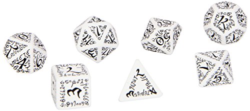 Elvish White & black Dice Set
