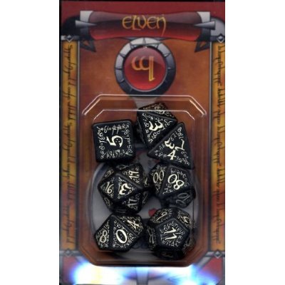 Elvish Black & glow-in-the-dark Dice Set
