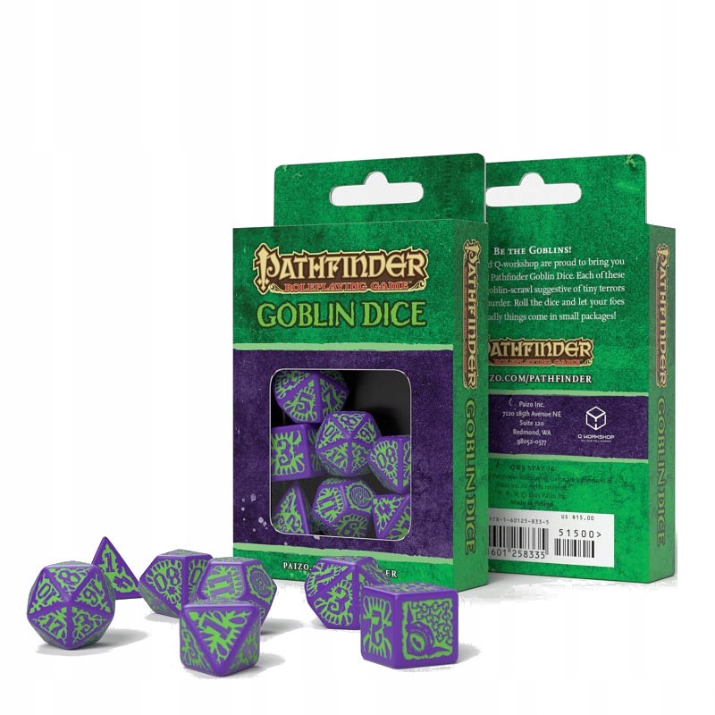 Pathfinder Goblin Purple & green Dice Set