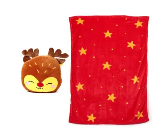 Rudolph 2 in 1 Blanket & Pillow