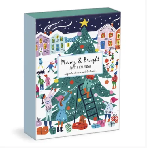 Merry & Bright Advent Calendar: 12 Days of Puzzles Christmas Countdown (12 puzzles - 80 pieces each)