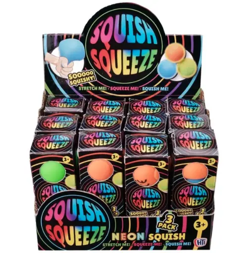 Neon Super Squish Balls (3 Pack Assorted)