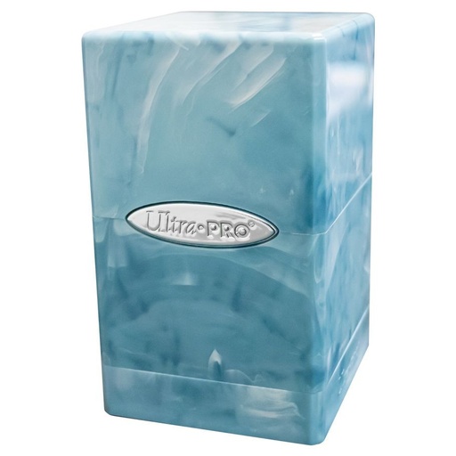 Satin Tower Marble Light Blue/White Deck Box - Ultra Pro