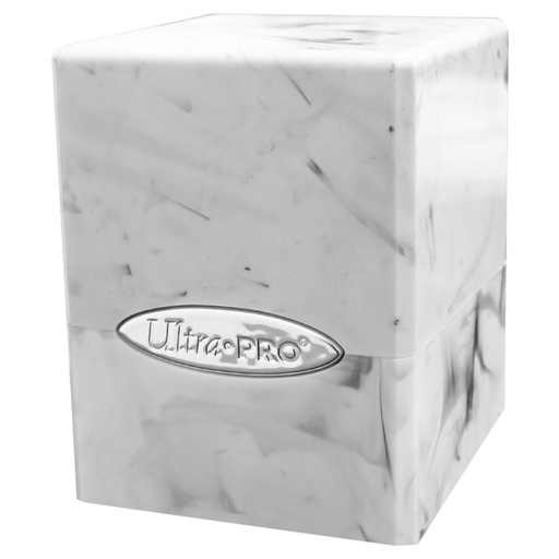 Satin Cube Marble White/Black Deck Box - Ultra Pro
