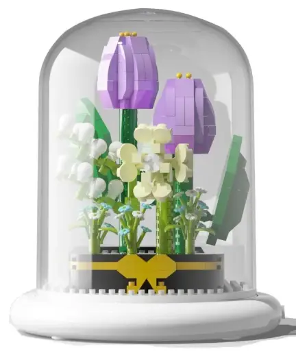 Mini Building Block Puzzle Flower with LED